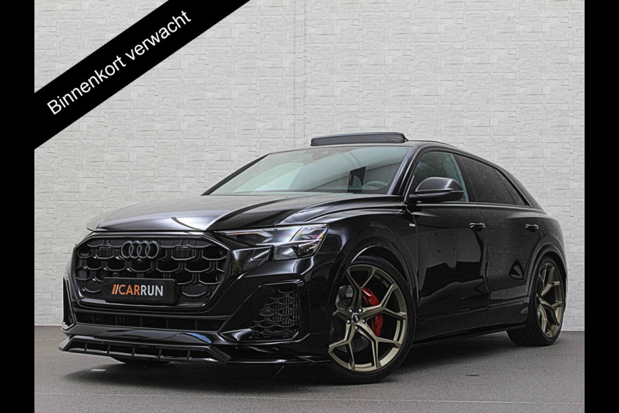Audi Q8 60e 490pk #RS Massage Seats | 4WS | OLED | Laser-LED | Carbon | Ventilatie | Valcona Leder+ Pakket | B&O Sound | 102850,= EX BTW | 23'' | Alcantara hemel | Head-Up | Soft-Close | Panodak | 2x Memory | Trekhaak | Keyless-Entry | Luchtvering | Achterasbesturing | Nw.Pr. 160.000,= | Fabrieksgarantie | Direct rijden.