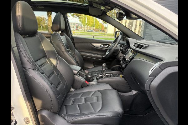 Nissan QASHQAI 1.2 Tekna + ✓360° Camera✓2e Eigenaar✓Pano✓Navi✓Leder✓Keyless✓Stoelverw✓116pk✓Pdc V+A✓Lm velgen✓Net beurt gehad✓Clima✓Cruise✓Rijstrooksensor✓6 Bak✓Dodehoeksenor✓Lm velgen✓N.A.P✓Apk tot 12-2027