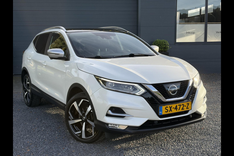 Nissan QASHQAI 1.2 Tekna + ✓360° Camera✓2e Eigenaar✓Pano✓Navi✓Leder✓Keyless✓Stoelverw✓116pk✓Pdc V+A✓Lm velgen✓Net beurt gehad✓Clima✓Cruise✓Rijstrooksensor✓6 Bak✓Dodehoeksenor✓Lm velgen✓N.A.P✓Apk tot 12-2027
