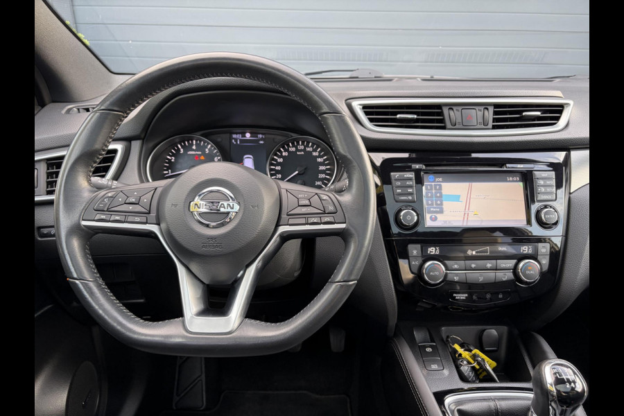 Nissan QASHQAI 1.2 Tekna + ✓360° Camera✓2e Eigenaar✓Pano✓Navi✓Leder✓Keyless✓Stoelverw✓116pk✓Pdc V+A✓Lm velgen✓Net beurt gehad✓Clima✓Cruise✓Rijstrooksensor✓6 Bak✓Dodehoeksenor✓Lm velgen✓N.A.P✓Apk tot 12-2027