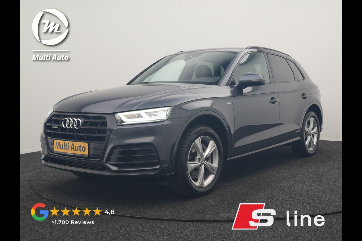 Audi Q5 50 TFSI e Quattro 2x S Line PHEV 300pk | Trekhaak Af Fabriek | Virtual Cockpit | Camera | Sportstoelen Verwarmd | Keyless | Blis | Apple Carplay | Navigatie | DAB | Cruise Control | Plug In Hybrid |