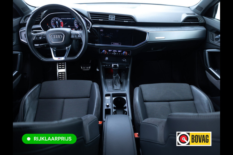 Audi Q3 35 TFSI 3x S-Line Pro Line | 20"LMV | Cruise | Stoelverw. | Elec klep | Elec. verst. stoelen | App. connect | Navigatie, PDC V+A, Sfeerverlichting, Subwoofer , Keyless