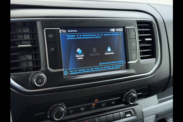 Peugeot Expert 2.0HDI 123PK Imperiaal 3-Persoons Trekhaak Airco Apple Carplay Android Auto Navi* Bluetooth Pdc Cruise Control Regen-Lichtsensor Schuifdeur Betonplex Vloer Wandbetimmering 2.500KG Trekgewicht 1e Eigenaar Originele Nederlandse Auto