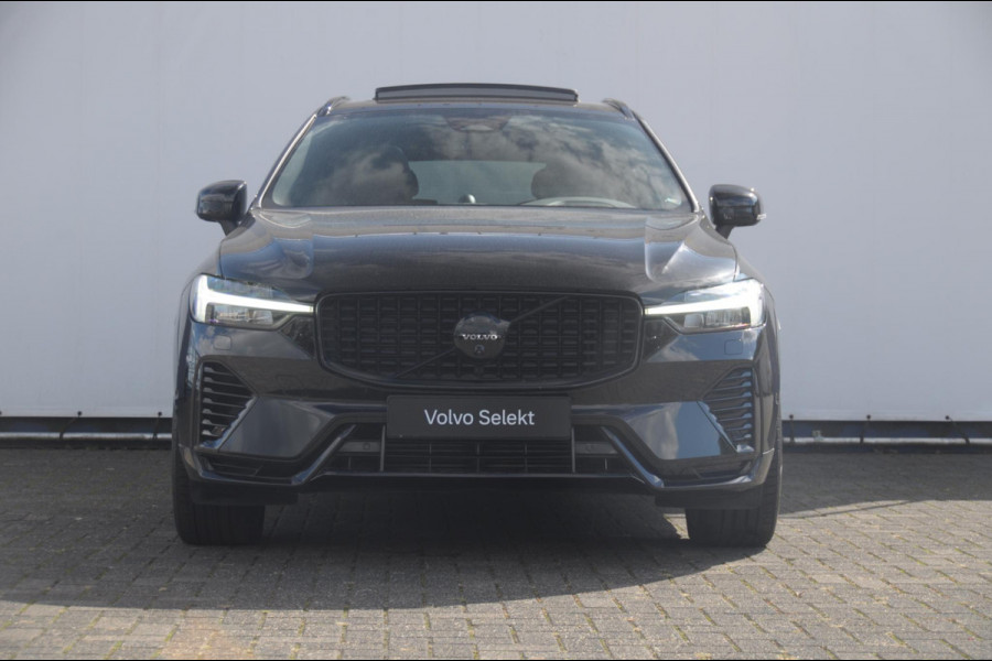 Volvo XC60 T6 350pk Automaat Plug-in AWD Ultra Black Edition Luchtvering/ Bowers & Wilkins/ Leder dashboard/ Adaptive cruise control/ Google infotainment/ 360Camera/ Keyless entry/