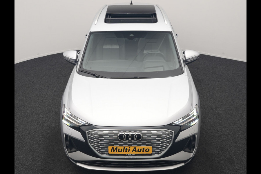 Audi Q4 e-tron 40 S Line 77 kWh 204pk Dealer O.H. | Panodak | Adaptive Cruise | Head Up | Camera | Matrix LED | Camera | Warmtepomp | Sportstoelen Memory & Verwarmd | Stuur Verwarmd | Apple Carplay | Navigatie | DAB |