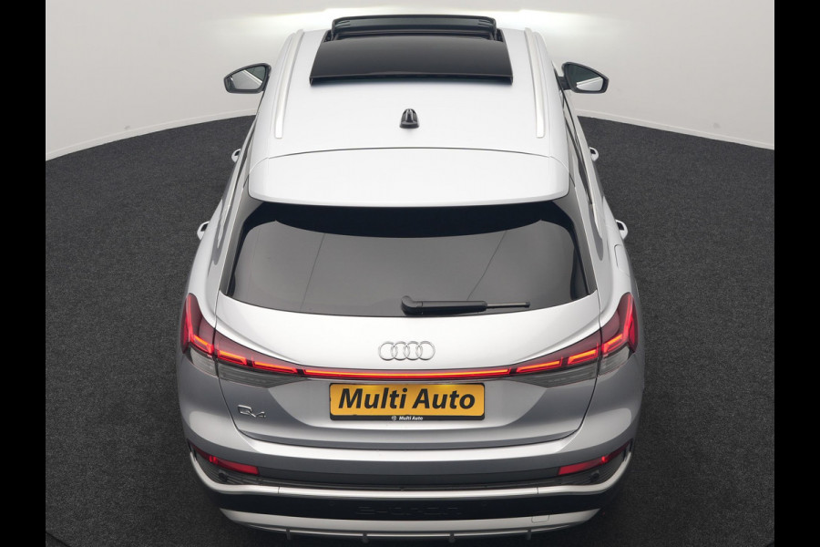 Audi Q4 e-tron 40 S Line 77 kWh 204pk Dealer O.H. | Panodak | Adaptive Cruise | Head Up | Camera | Matrix LED | Camera | Warmtepomp | Sportstoelen Memory & Verwarmd | Stuur Verwarmd | Apple Carplay | Navigatie | DAB |