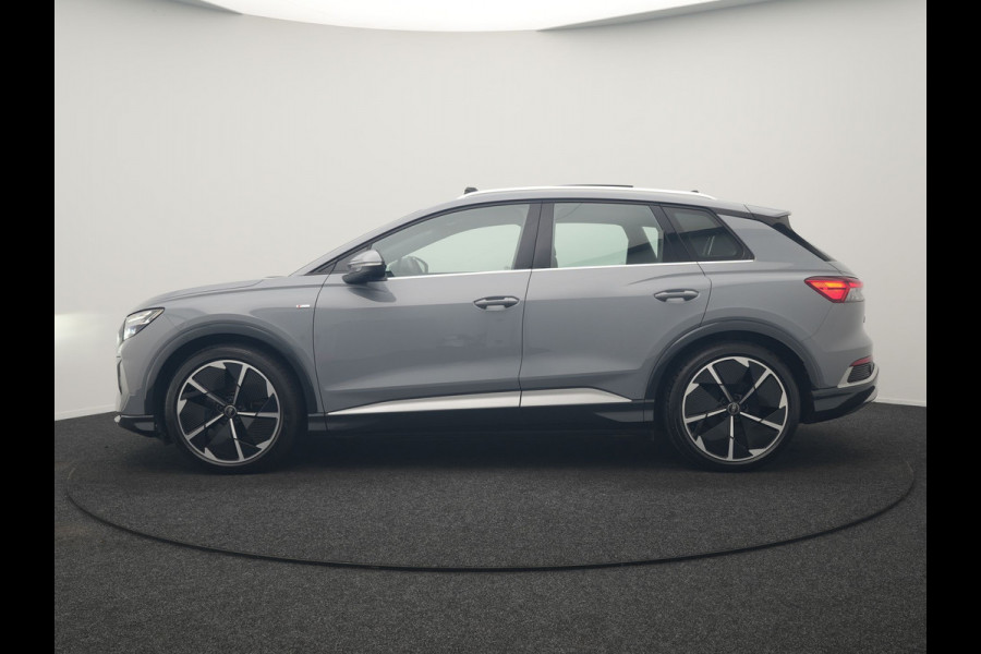 Audi Q4 e-tron 35 2x S Line 55 kWh 170pk Dealer O.H. | Panodak | Lederen Sportstoelen Memory | Adaptive Cruise | Head Up | 360 Camera | Sonos Audio | Matrix LED | Keyless | Blis | Apple Carplay | Navigatie | DAB |