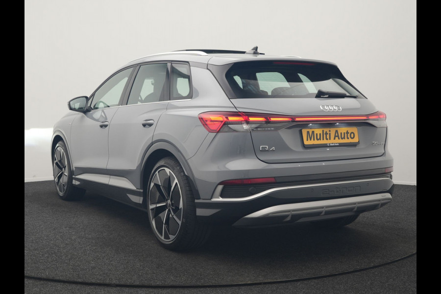 Audi Q4 e-tron 35 2x S Line 55 kWh 170pk Dealer O.H. | Panodak | Lederen Sportstoelen Memory | Adaptive Cruise | Head Up | 360 Camera | Sonos Audio | Matrix LED | Keyless | Blis | Apple Carplay | Navigatie | DAB |