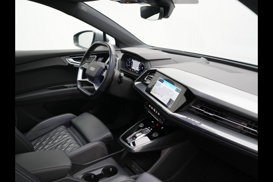 Audi Q4 e-tron 35 2x S Line 55 kWh 170pk Dealer O.H. | Panodak | Lederen Sportstoelen Memory | Adaptive Cruise | Head Up | 360 Camera | Sonos Audio | Matrix LED | Keyless | Blis | Apple Carplay | Navigatie | DAB |