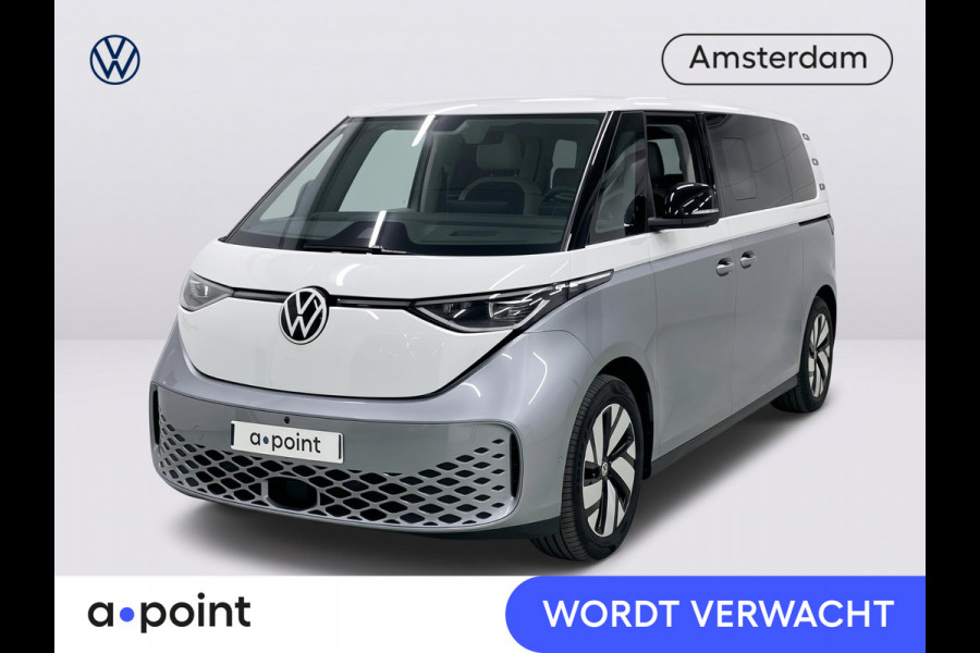 Volkswagen ID. Buzz Pro 86 kWh LWB 7p. 286 pk | Warmtepomp | Navigatie | Panoramadak | Parkeersensoren (Park assist) | Rondomzicht camera | Stoelverwarming | Elektr. Schuifdeuren | Verwarmde voorruit | Verwarmd stuur |
