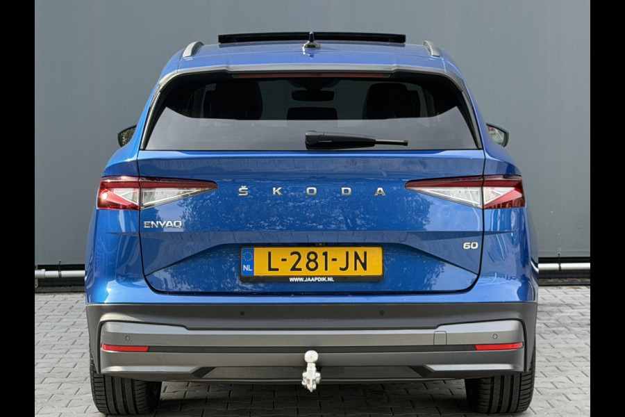 Škoda ENYAQ iV BWJ 2021 | 60 SPORTLINE | SOH 91,55% | TREKHAAK | PANO DAK | LEER | STOEL&STUUR VERW | CAMERA A | CARPLAY |
