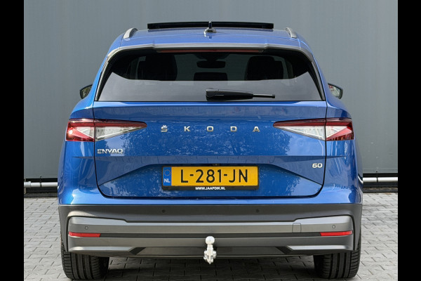Škoda ENYAQ iV BWJ 2021 | 60 SPORTLINE | SOH 91,55% | TREKHAAK | PANO DAK | LEER | STOEL&STUUR VERW | CAMERA A | CARPLAY |