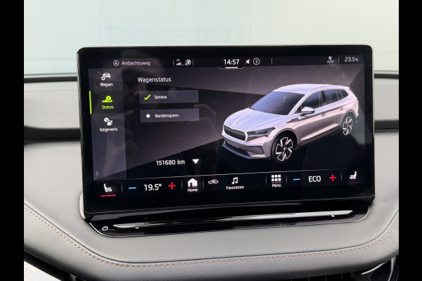 Škoda ENYAQ iV BWJ 2021 | 60 SPORTLINE | SOH 91,55% | TREKHAAK | PANO DAK | LEER | STOEL&STUUR VERW | CAMERA A | CARPLAY |