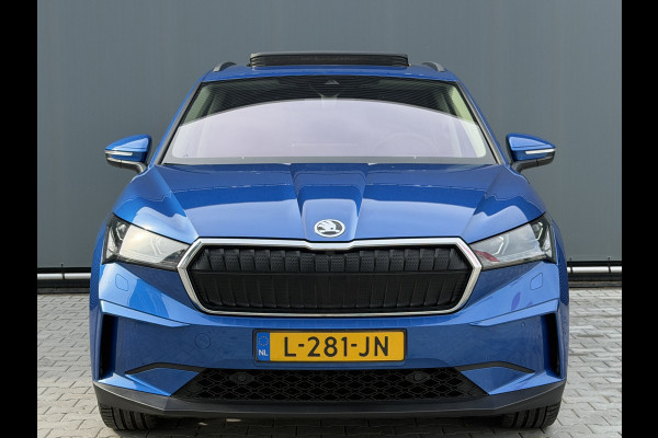 Škoda ENYAQ iV BWJ 2021 | 60 SPORTLINE | SOH 91,55% | TREKHAAK | PANO DAK | LEER | STOEL&STUUR VERW | CAMERA A | CARPLAY |