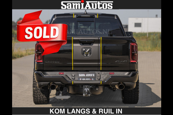 Dodge Ram Limited Night H.O 540HP 706Nm | € 84.950 excl | Massage + Full Option | De Meest Luxe en Volle Pick-Up in zijn Klasse | Comfortabele Dubbele Cabine met Royale 5 Zitplaatsen | BPM vrij | Nu Leverbaar uit Voorraad | Voorraad Nr 2356 - 0990 | De specialist in Amerikaanse pick‑ups in Nederland en Europa.