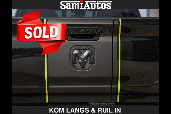 Dodge Ram Limited Night H.O 540HP 706Nm | € 84.950 excl | Massage + Full Option | De Meest Luxe en Volle Pick-Up in zijn Klasse | Comfortabele Dubbele Cabine met Royale 5 Zitplaatsen | BPM vrij | Nu Leverbaar uit Voorraad | Voorraad Nr 2356 - 0990 | De specialist in Amerikaanse pick‑ups in Nederland en Europa.