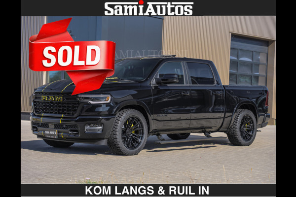 Dodge Ram Limited Night H.O 540HP 706Nm | € 84.950 excl | Massage + Full Option | De Meest Luxe en Volle Pick-Up in zijn Klasse | Comfortabele Dubbele Cabine met Royale 5 Zitplaatsen | BPM vrij | Nu Leverbaar uit Voorraad | Voorraad Nr 2356 - 0990 | De specialist in Amerikaanse pick‑ups in Nederland en Europa.