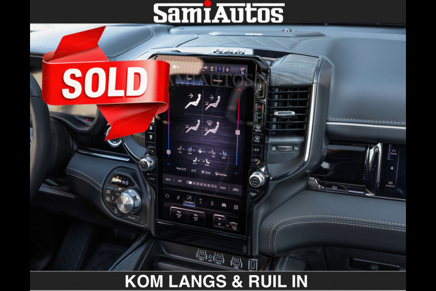 Dodge Ram Limited Night H.O 540HP 706Nm | € 84.950 excl | Massage + Full Option | De Meest Luxe en Volle Pick-Up in zijn Klasse | Comfortabele Dubbele Cabine met Royale 5 Zitplaatsen | BPM vrij | Nu Leverbaar uit Voorraad | Voorraad Nr 2356 - 0990 | De specialist in Amerikaanse pick‑ups in Nederland en Europa.