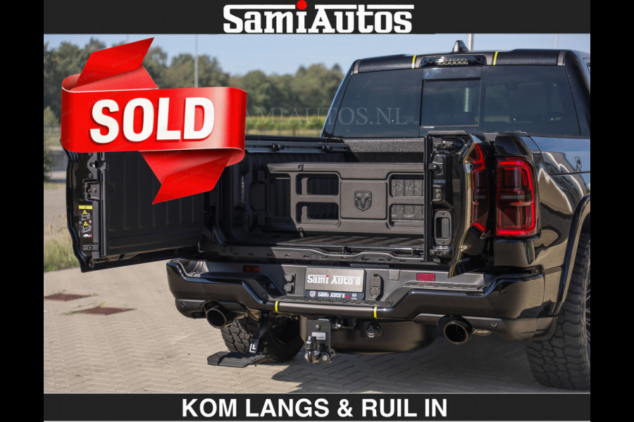 Dodge Ram Limited Night H.O 540HP 706Nm | € 84.950 excl | Massage + Full Option | De Meest Luxe en Volle Pick-Up in zijn Klasse | Comfortabele Dubbele Cabine met Royale 5 Zitplaatsen | BPM vrij | Nu Leverbaar uit Voorraad | Voorraad Nr 2356 - 0990 | De specialist in Amerikaanse pick‑ups in Nederland en Europa.