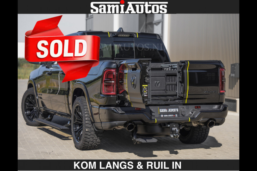 Dodge Ram Limited Night H.O 540HP 706Nm | € 84.950 excl | Massage + Full Option | De Meest Luxe en Volle Pick-Up in zijn Klasse | Comfortabele Dubbele Cabine met Royale 5 Zitplaatsen | BPM vrij | Nu Leverbaar uit Voorraad | Voorraad Nr 2356 - 0990 | De specialist in Amerikaanse pick‑ups in Nederland en Europa.