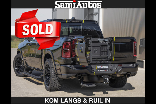 Dodge Ram Limited Night H.O 540HP 706Nm | € 84.950 excl | Massage + Full Option | De Meest Luxe en Volle Pick-Up in zijn Klasse | Comfortabele Dubbele Cabine met Royale 5 Zitplaatsen | BPM vrij | Nu Leverbaar uit Voorraad | Voorraad Nr 2356 - 0990 | De specialist in Amerikaanse pick‑ups in Nederland en Europa.