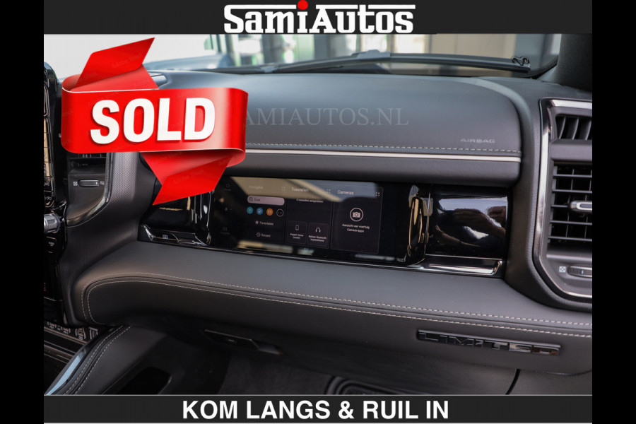 Dodge Ram Limited Night H.O 540HP 706Nm | € 84.950 excl | Massage + Full Option | De Meest Luxe en Volle Pick-Up in zijn Klasse | Comfortabele Dubbele Cabine met Royale 5 Zitplaatsen | BPM vrij | Nu Leverbaar uit Voorraad | Voorraad Nr 2356 - 0990 | De specialist in Amerikaanse pick‑ups in Nederland en Europa.