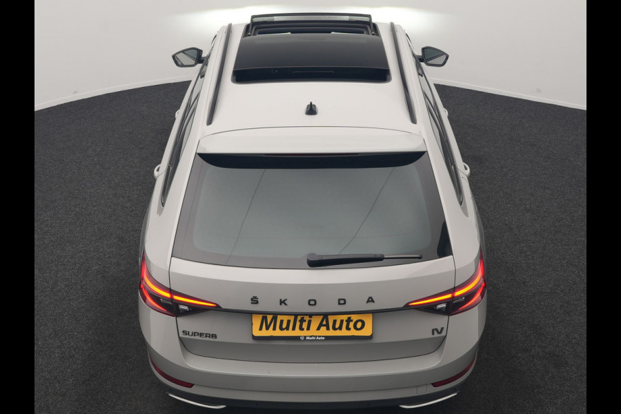 Škoda Superb Combi 1.4 TSI iV Sportline Business PHEV 218pk Dealer O.H. | SOH 91,2% | Panodak | Adaptive Cruise | Camera | Canton Audio | Alcantara Sportstoelen Memory & Verwarmd | Sfeerverlichting | Keyless | BLIS | Stuur Verwarmd | Apple Carplay | Crystal LED | Navigatie | Plug In Hybrid |