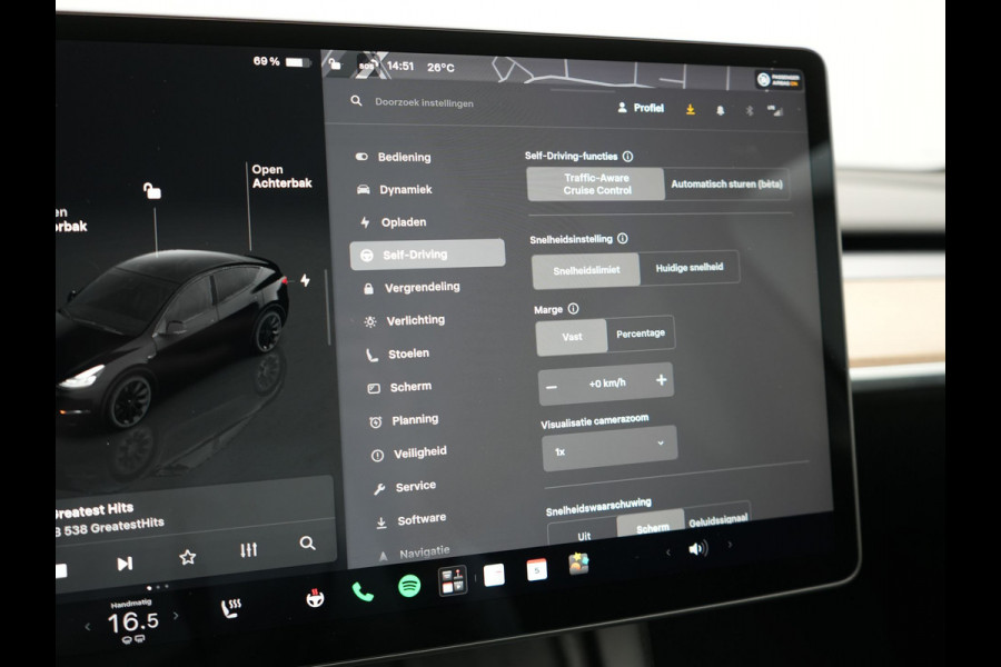 Tesla Model Y RWD 58 kWh 299pk Dealer O.H | Panodak | Full Self Driving Capability | Adaptive Cruise | 360 Camera | Lederen Sportstoelen Memory & Verwarmd | Keyless | BLIS | Navigatie | Virtual | DAB | Spotify | 20"L.M |