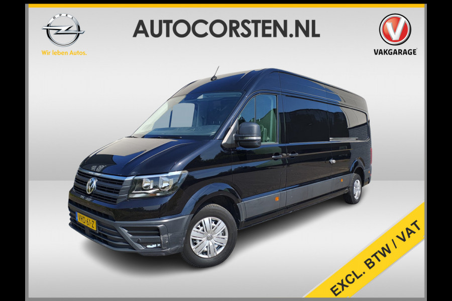 Volkswagen Crafter 35 2.0TDI 141PK AUT-6 L4 H3 2X Schuifdeur Camera Apple Carplay Android Auto Cruise Control Navi Airco Pdc Betonplex Vloer Lat om Lat Betimmering Wandbeplating Euro 6 Origineel Nederlandse Bus 3.000 kg trekvermogen!