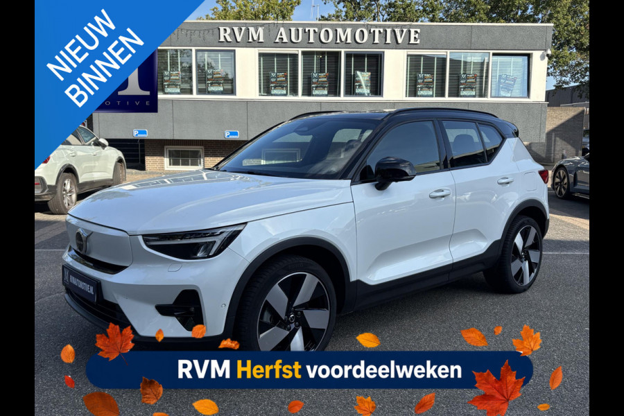 Volvo XC40 Recharge Ultimate 70 kWh SOH 95% | 360 CAMERA | STOEL STUURVERWARMING | MEM. SEAT | ELEK. STOEL | PANO | RIJKLAARPRIJS INCL. 12 MND BOVAG GARANTIE! | KEYLESS + DODEHOEK |