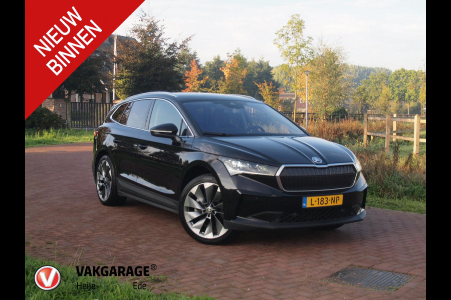 Škoda ENYAQ iV 80 First Edition | SOH 90% | Camera | Trekhaak | Warmtepomp | Sfeerverlichting | Leer | ACC | NL-Auto |