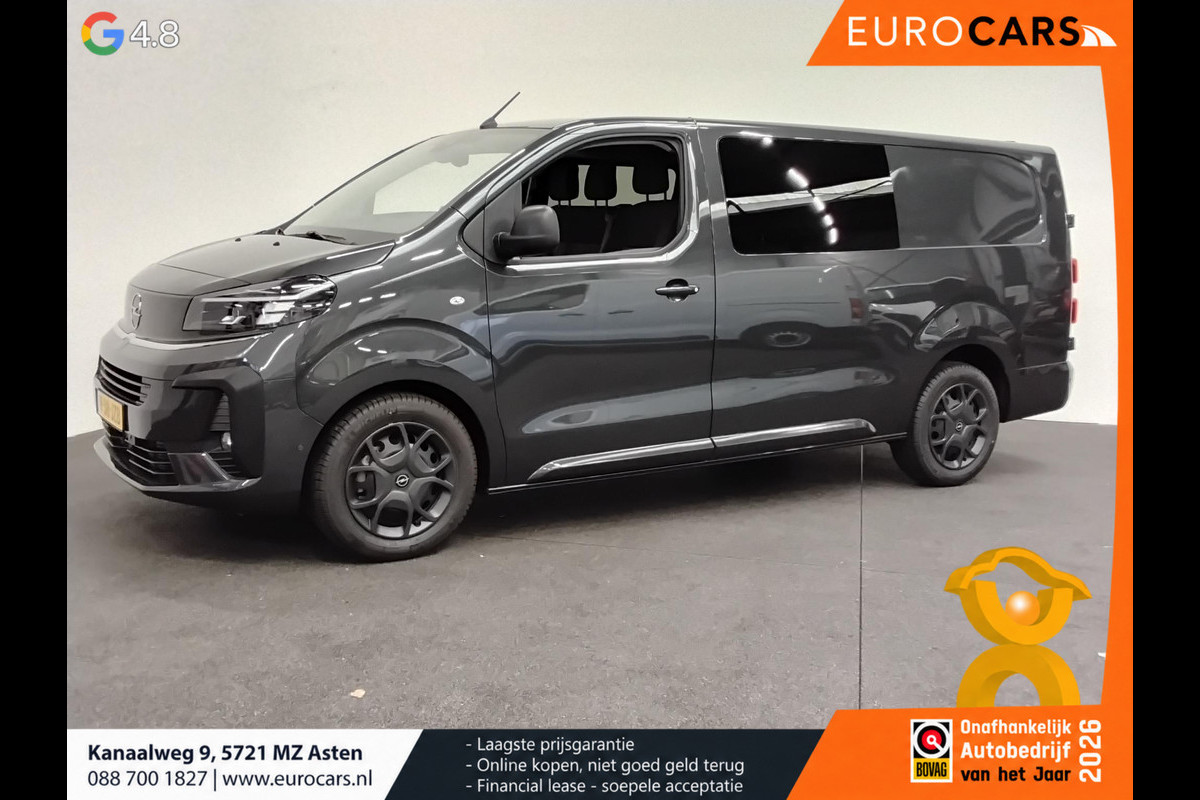 Opel Vivaro 1.5 Diesel 120pk L3 Dubbele Cabine Apple Carplay /  Android Auto Parkeersensoren V+A Trekhaak Camera Navigatie Cruise Control LED koplampen houten afwerking laadruimte