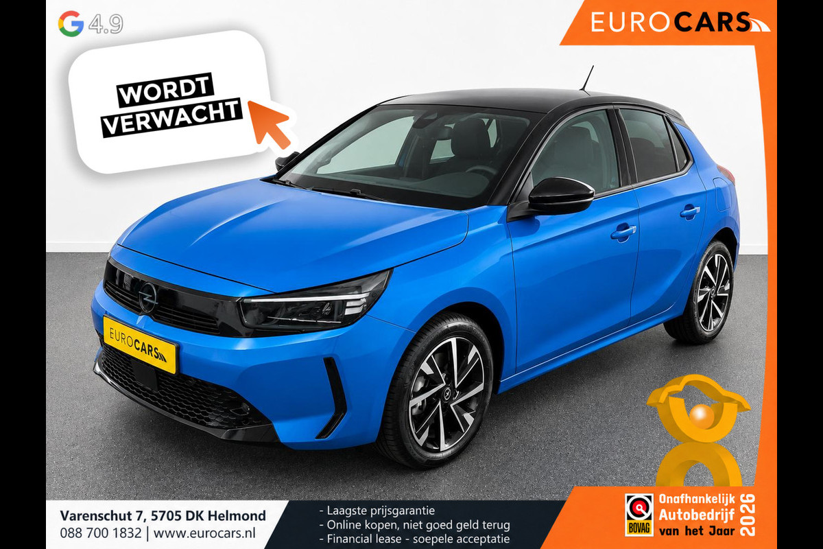 Opel Corsa 1.2 Turbo 100pk Facelift Navigatie By App Wireless Stoel en Stuurverwarming Parkeersensoren Airco Cruise Control Vertigo Black Roof  LMV Android Auto