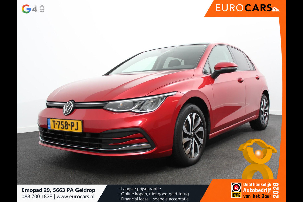 Volkswagen Golf 1.0 eTSI 110pk Active Automaat Panorama dak Navigatie Climate Control Adaptive Cruise Control Virtual Cockpit Stoelverwarming Extra Getint Glas