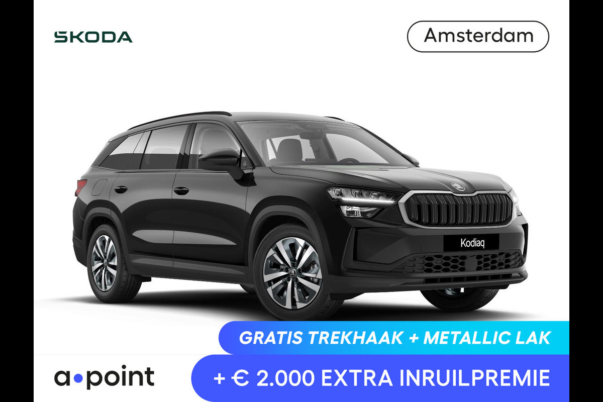 Škoda Kodiaq 1.5 TSI PHEV Business Edition 204 pk 6 versn. DSG | Sunset | Trekhaak | Velgen: 18" lichtmetalen velgen Soira aero, zilver