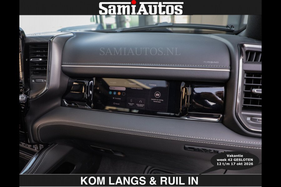 Dodge Ram Limited 540 PK | €84950,- excl De Meest Luxe en Volle Pick-Up in zijn Klasse | Massage + Full Option | Comfortabele Dubbele Cabine met Royale 5 Zitplaatsen | BPM vrij | Nu Leverbaar uit Voorraad | Voorraad Nr 2334 - 5409 | De specialist in Amerikaanse pick‑ups in Nederland en Europa.