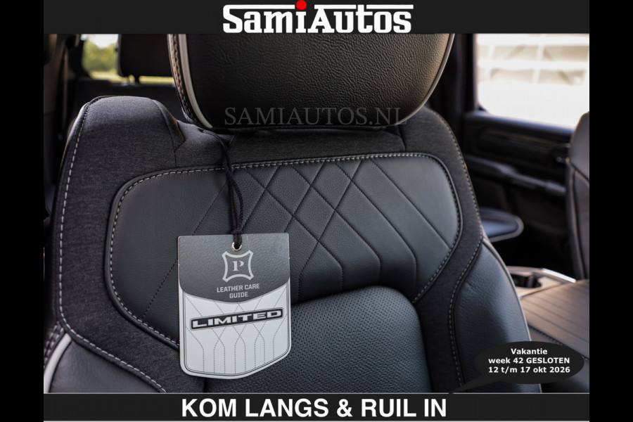 Dodge Ram Limited 540 PK | €84950,- excl De Meest Luxe en Volle Pick-Up in zijn Klasse | Massage + Full Option | Comfortabele Dubbele Cabine met Royale 5 Zitplaatsen | BPM vrij | Nu Leverbaar uit Voorraad | Voorraad Nr 2334 - 5409 | De specialist in Amerikaanse pick‑ups in Nederland en Europa.