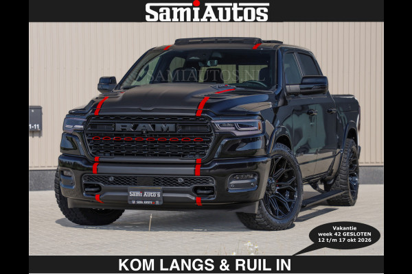 Dodge Ram Limited 540 PK | €84950,- excl De Meest Luxe en Volle Pick-Up in zijn Klasse | Massage + Full Option | Comfortabele Dubbele Cabine met Royale 5 Zitplaatsen | BPM vrij | Nu Leverbaar uit Voorraad | Voorraad Nr 2334 - 5409 | De specialist in Amerikaanse pick‑ups in Nederland en Europa.