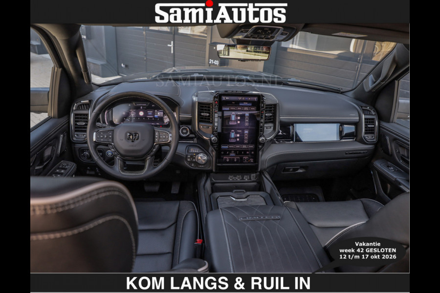 Dodge Ram Limited 540 PK | €84950,- excl De Meest Luxe en Volle Pick-Up in zijn Klasse | Massage + Full Option | Comfortabele Dubbele Cabine met Royale 5 Zitplaatsen | BPM vrij | Nu Leverbaar uit Voorraad | Voorraad Nr 2334 - 5409 | De specialist in Amerikaanse pick‑ups in Nederland en Europa.