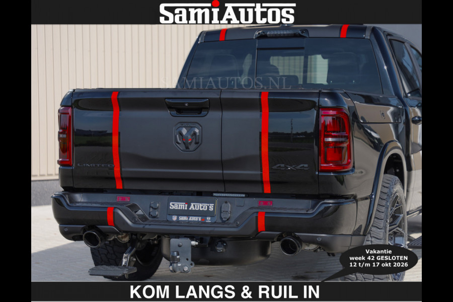 Dodge Ram Limited 540 PK | €84950,- excl De Meest Luxe en Volle Pick-Up in zijn Klasse | Massage + Full Option | Comfortabele Dubbele Cabine met Royale 5 Zitplaatsen | BPM vrij | Nu Leverbaar uit Voorraad | Voorraad Nr 2334 - 5409 | De specialist in Amerikaanse pick‑ups in Nederland en Europa.
