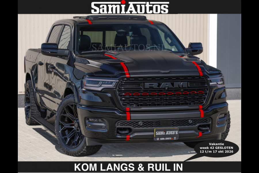 Dodge Ram Limited 540 PK | €84950,- excl De Meest Luxe en Volle Pick-Up in zijn Klasse | Massage + Full Option | Comfortabele Dubbele Cabine met Royale 5 Zitplaatsen | BPM vrij | Nu Leverbaar uit Voorraad | Voorraad Nr 2334 - 5409 | De specialist in Amerikaanse pick‑ups in Nederland en Europa.