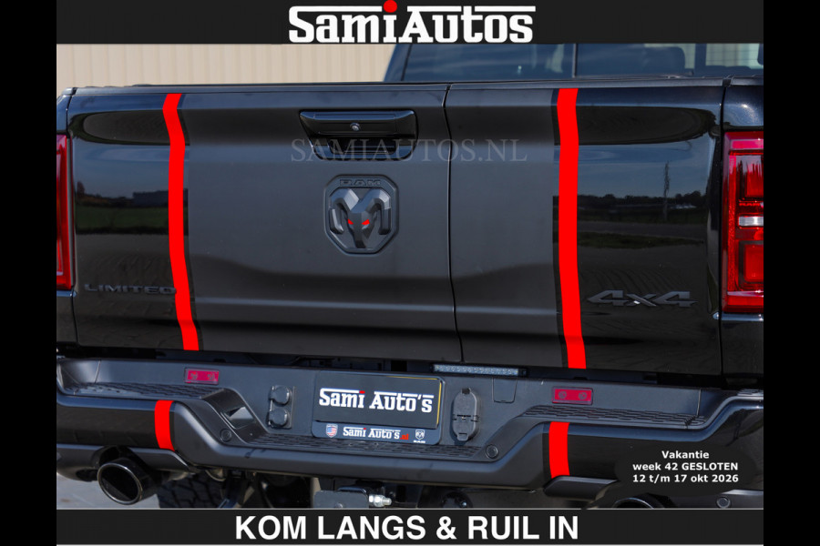 Dodge Ram Limited 540 PK | €84950,- excl De Meest Luxe en Volle Pick-Up in zijn Klasse | Massage + Full Option | Comfortabele Dubbele Cabine met Royale 5 Zitplaatsen | BPM vrij | Nu Leverbaar uit Voorraad | Voorraad Nr 2334 - 5409 | De specialist in Amerikaanse pick‑ups in Nederland en Europa.