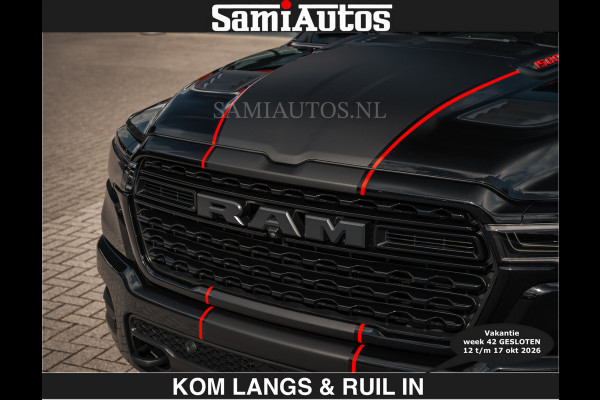 Dodge Ram HULK PACKAGE | Limited Night H.O 540HP €84950,- excl | Massage + Full Option | De Meest Luxe en Volle Pick-Up in zijn Klasse | H Comfortabele Dubbele Cabine met Royale 5 Zitplaatsen | BPM vrij | Nu Leverbaar uit Voorraad | Voorraad Nr 2353 - 5412 | De specialist in Amerikaanse pick‑ups in Nederland en Europa.