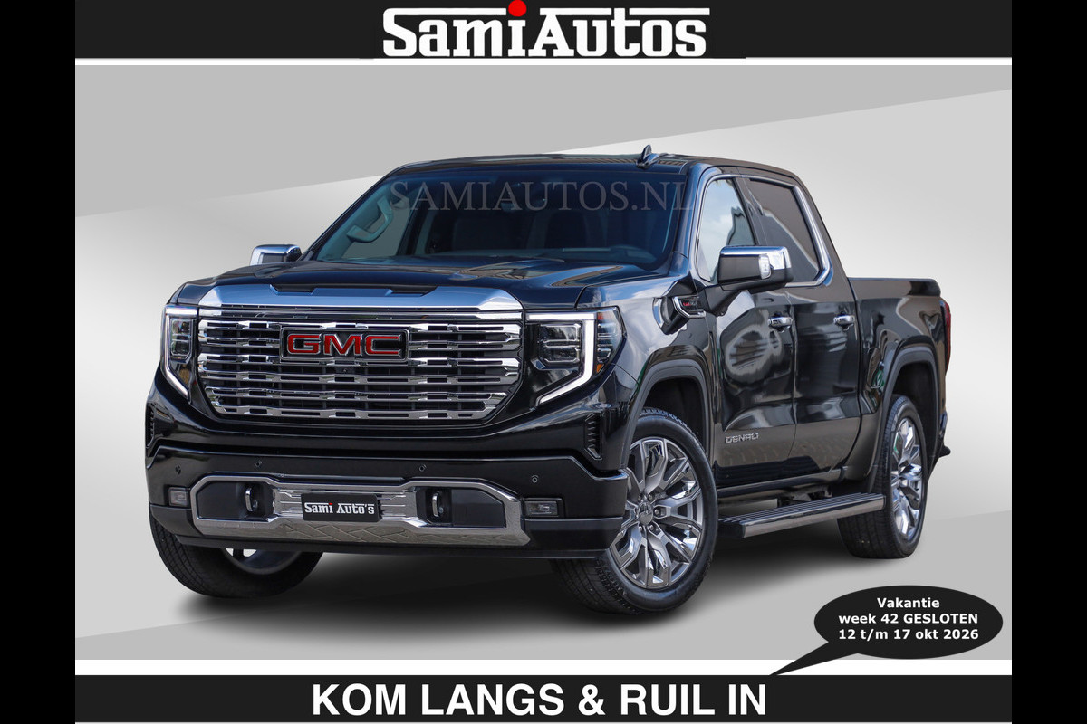 GMC Sierra DENALI | All-In Prijs | 6,2 V8 Full Option €79950,- excl | De Meest Luxe Pick-Up in zijn Klasse | Comfortabele Dubbele Cabine met Royale 5 Zitplaatsen | BPM vrij | Nu Leverbaar uit Voorraad | Voorraad Nr 2058 | De specialist in Amerikaanse pick‑ups in Nederland en Europa.