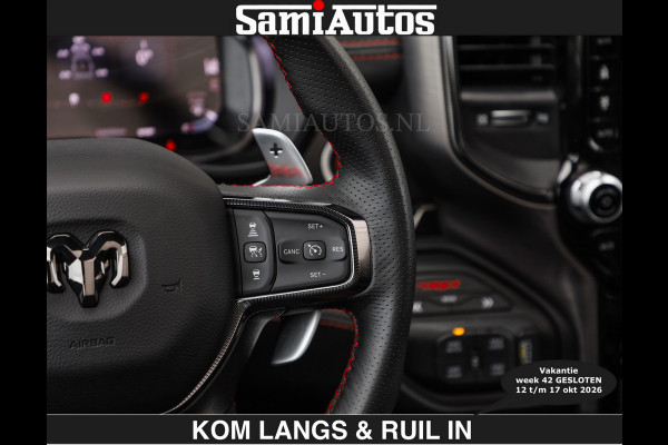 Dodge Ram TRX HELLCAT | 6.2 V8 712PK SUPERCHARGER | € 129.50 excl | RODE STIKSELS | FULLY LOADED | CARBON | CREW CAB | DUBBELE CABINE | 5 PERSOONS | De specialist in Amerikaanse pick‑ups in Nederland en Europa.
