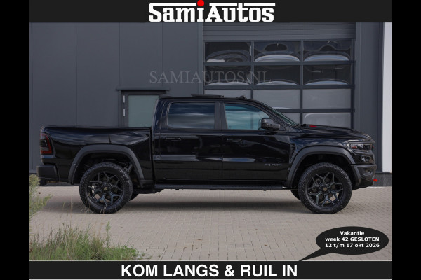 Dodge Ram TRX HELLCAT | 6.2 V8 712PK SUPERCHARGER | € 129.50 excl | RODE STIKSELS | FULLY LOADED | CARBON | CREW CAB | DUBBELE CABINE | 5 PERSOONS | De specialist in Amerikaanse pick‑ups in Nederland en Europa.