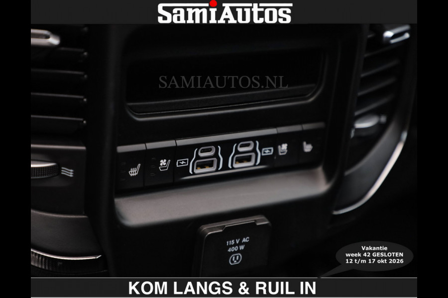 Dodge Ram TRX HELLCAT | 6.2 V8 712PK SUPERCHARGER | € 129.50 excl | RODE STIKSELS | FULLY LOADED | CARBON | CREW CAB | DUBBELE CABINE | 5 PERSOONS | De specialist in Amerikaanse pick‑ups in Nederland en Europa.