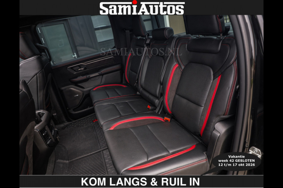 Dodge Ram TRX HELLCAT | 6.2 V8 712PK SUPERCHARGER | € 129.50 excl | RODE STIKSELS | FULLY LOADED | CARBON | CREW CAB | DUBBELE CABINE | 5 PERSOONS | De specialist in Amerikaanse pick‑ups in Nederland en Europa.