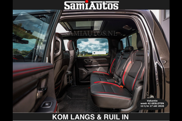 Dodge Ram TRX HELLCAT | 6.2 V8 712PK SUPERCHARGER | € 129.50 excl | RODE STIKSELS | FULLY LOADED | CARBON | CREW CAB | DUBBELE CABINE | 5 PERSOONS | De specialist in Amerikaanse pick‑ups in Nederland en Europa.