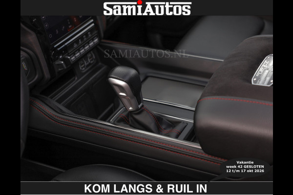 Dodge Ram TRX HELLCAT | 6.2 V8 712PK SUPERCHARGER | € 129.50 excl | RODE STIKSELS | FULLY LOADED | CARBON | CREW CAB | DUBBELE CABINE | 5 PERSOONS | De specialist in Amerikaanse pick‑ups in Nederland en Europa.